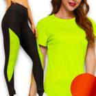 Kit Camiseta MALHA FRIA POLIAMIDA + Calça Leg Legging Corrida Academia Feminina 532