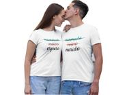 Kit Camiseta Masculina e Feminina Noivos Casados Branca