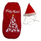 Kit Camiseta Natal E Gorrinho - Para Cães E Gatos Gg