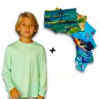 Kit Camiseta Proteção Solar UV + Sunga Praia INFANTIL PLT 373