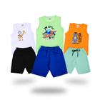 Kit Camiseta Regata Masculina 3 Conjuntos De Menino de Verão