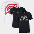 Kit Camiseta Umbro Soccer X Panini Tape Masculina 3 Peças