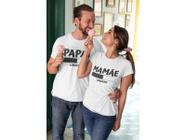 Kit Camisetas Papai E Mamãe Loading Carregando Pais Branca