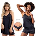 Kit Camisola e Short Doll Sem Bojo Conforto + 2 Calcinhas