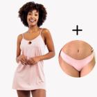 Kit Camisola Feminina Curta Conforto + Calcinha Cores