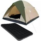 Kit Camping Barraca Araguaia Alta Premium Impermeável até 5 Pessoas + Colchão Inflável de Casal - Bel Fix