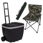 Kit Camping e Pesca Cooler 42 L Alca e Rodas + Cadeira Dobravel Araguaia
