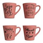 kit caneca 120 ml rosa Frases