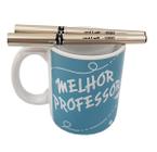 Kit Caneca E Canetas Deluxe Fine Uni-ball Presente Professor