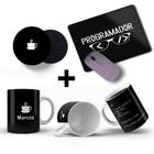 Kit Caneca Mouse pad e Porta copo Programador Java Script