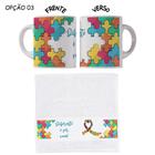 Kit Caneca Plástico+Toalhinha Autista Autismo Volta às aulas - LARANJA E MIMOS