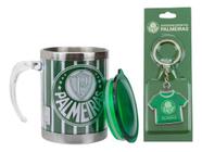 Kit Caneca Térmica Inox e Chaveiro Palmeiras Oficial