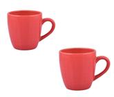 Kit Caneca Xicara Café Chá 6 Unidade Cerâmica Vermelho 200Ml - Fratelli