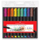 Kit Caneta Brush Pen Ponta Pincel Faber Castell 10 Cores