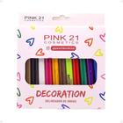 Kit Caneta Delineadora De Unhas Pink 21 Decoration Com 12