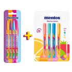 Kit Caneta Esferográfica Jet Lux Mentos + Marca Texto Mentos Com Cheirinho Destaq 4 Cores Pastel