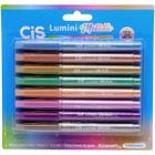 Kit Caneta Marca Texto Cis Lumini Metallic Com 08 Cores