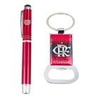 Kit Caneta Roller C Chaveiro Abridor Metal - Flamengo