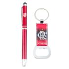 Kit Caneta Roller Pen Touchscreen Chaveiro Abridor Flamengo - Mileno