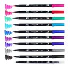 Kit Caneta Tombow Dual Brush Estojo com 10 Cores Diversas Paletas - Tombow/ WX Gift