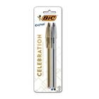 Kit Canetas Bic Cristal Celebration Cores Azul e Preta 2 Unidades