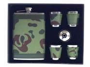 Kit Cantil 240Ml Camuflado Porta Bebidas 4 Copos + Funil - GS