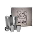 Kit Cantil de Bolso Inox 200ml Com 2 Copos e Funil 4 Peças - Art House