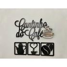 Kit Cantinho do Café 4 Peças 30cm MDF Preto com Xícara em Varias Cores a Sua Escolha Decoração estilo papel de parede a