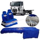 Kit Capa 2 Bancos Chinil E Painel Logo Ford Cargo 16 A 19