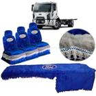 Kit Capa 3 Bancos Chinil E Painel Logo Ford Cargo 11 A 15