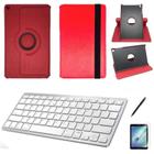 Kit Capa 360/Can/Pel/Teclado Branco Galaxy Tab S6 Lite P615 - Vermelho