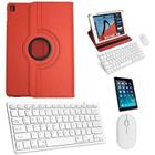 Kit Capa 360 Vermelho / Teclado e Mouse branco e Película para iPad 2021 9a Geração 10.2"