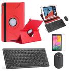 Kit Capa 360 Vermelho / Teclado e Mouse preto e Película para Galaxy Tab S5e T725 10.5"