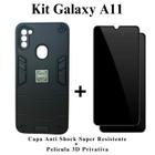 Kit Capa Anti Impacto Armadura Resistente + Pelicula Privativa 3D para Samsung Galaxy A11 Cor: Preto