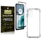 Kit Capa Anti Impacto Moto G62 +Película Vidro 3D Armyshield