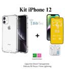 Kit Capa Anti Impactos + Película de Cerâmica Fosca + Fone de Ouvido para Iphone 12