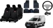 Kit capa automotiva Fiorino 14-23: bancos, tapetes e volante.