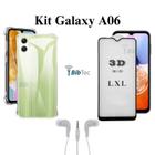 Kit Capa Capinha Anti Impacto + Película 3D de Vidro + Fone de Ouvido Para Samsung Galaxy A06