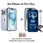 Kit Capa Capinha Anti Impacto + Película Fosca Privacidade Para Iphone 16 Pro Max