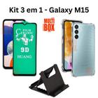 Kit Capa Capinha Anti Shock + Película de Cerâmica + Suporte de Mesa para Samsung Galaxy M15 - HUANG