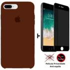 Kit Capa Capinha Case + Película Privacidade 3D Tela Compatível Com iPhone 7 Plus / 8 Plus