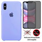 Kit Capa Capinha Case + Película Privacidade 3D Tela Compatível Com iPhone X / XS