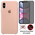 Kit Capa Capinha Case + Película Privacidade 3D Tela Compatível Com iPhone X / XS