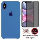 Kit Capa Capinha Case + Película Privacidade 3D Tela Compatível Com iPhone X / XS