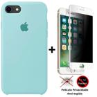 Kit Capa Capinha Case + Película Privacidade 3d Tela Compatível iPhone SE 2020 - 2ª Geração