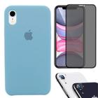 Kit Capa Capinha Case + Película Privacidade 3D Tela + P. Câmera Compatível Com iPhone XR