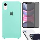 Kit Capa Capinha Case + Película Privacidade 3D Tela + P. Câmera Compatível Com iPhone XR