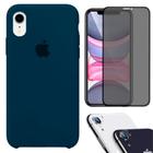 Kit Capa Capinha Case + Película Privacidade 3D Tela + P. Câmera Compatível Com iPhone XR