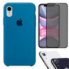 Kit Capa Capinha Case + Película Privacidade 3D Tela + P. Câmera Compatível Com iPhone XR