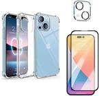 Kit Capa Capinha, Película de Vidro Premium 3D e Proteção da Câmera Para iPhone 14, 14 Plus, 14 Pro, 14 Pro Max